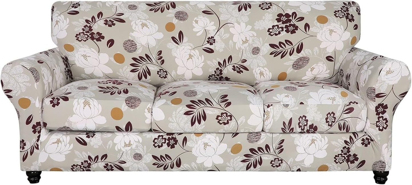 SearchI Stretch Sofa Cover with Floral Pattern for Living Room