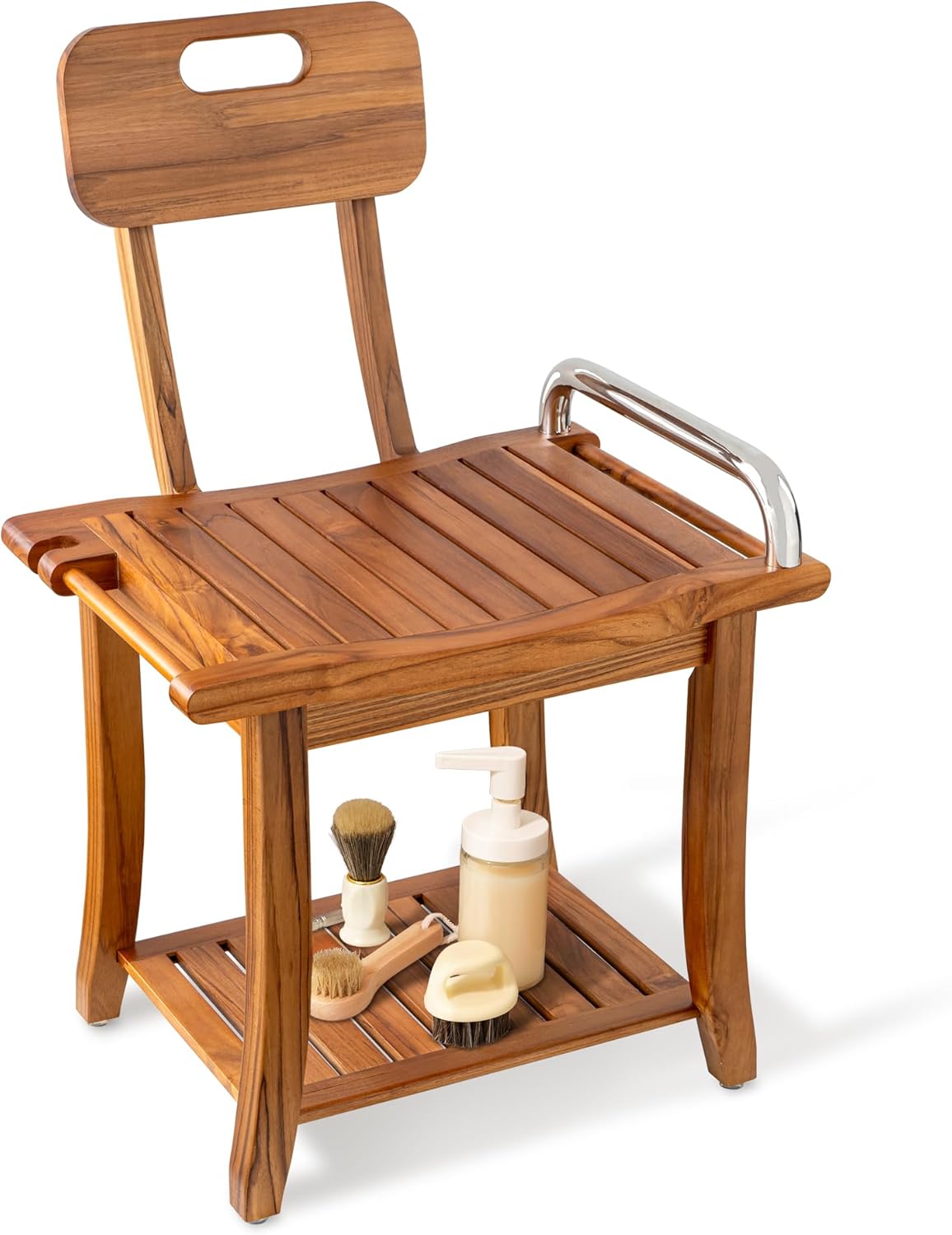 Waterproof Teak Shower Bench: Secure & Stylish!