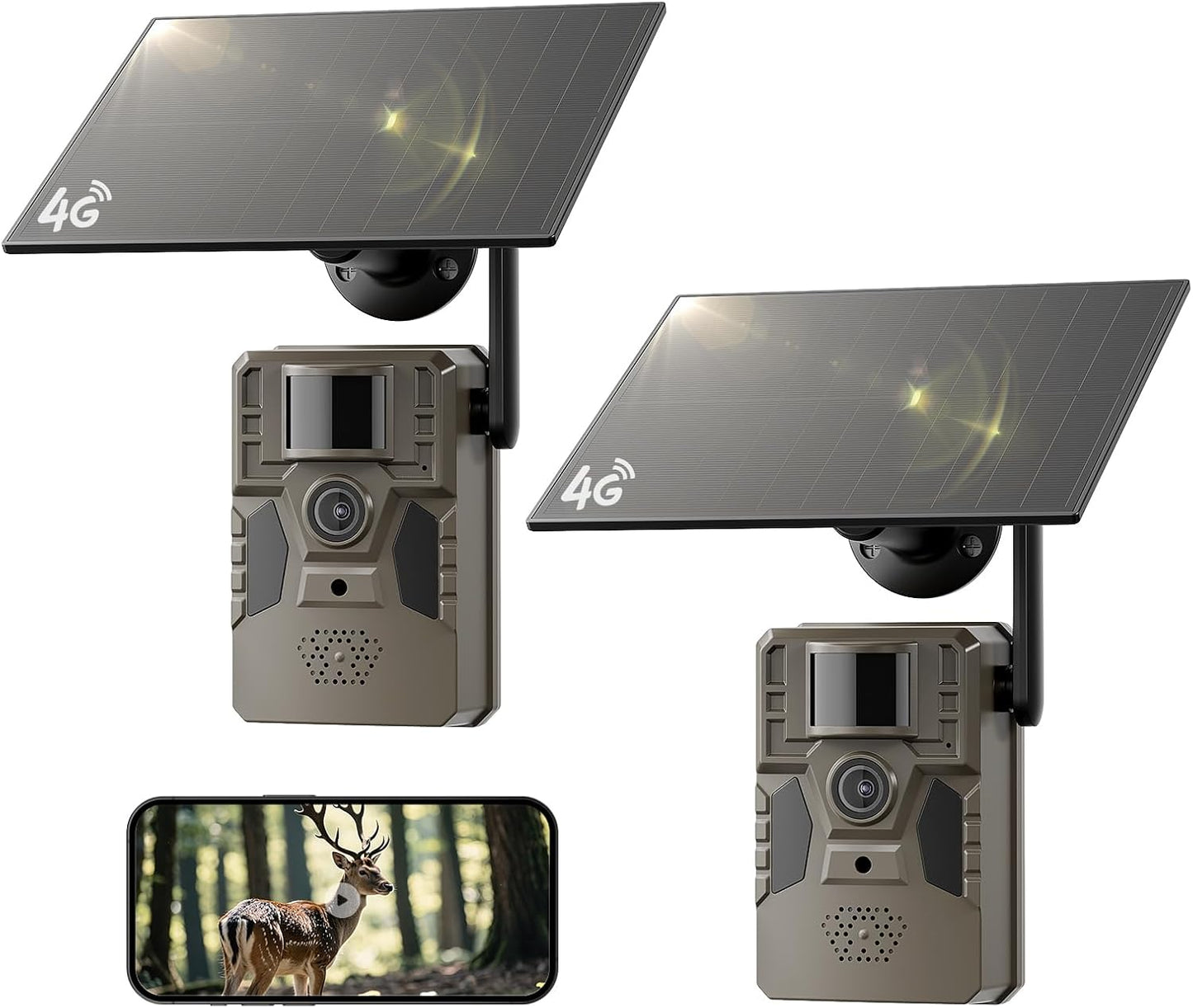 TKENPRO Trail Camera 2 Packs with 4G LTE and Night Vision
