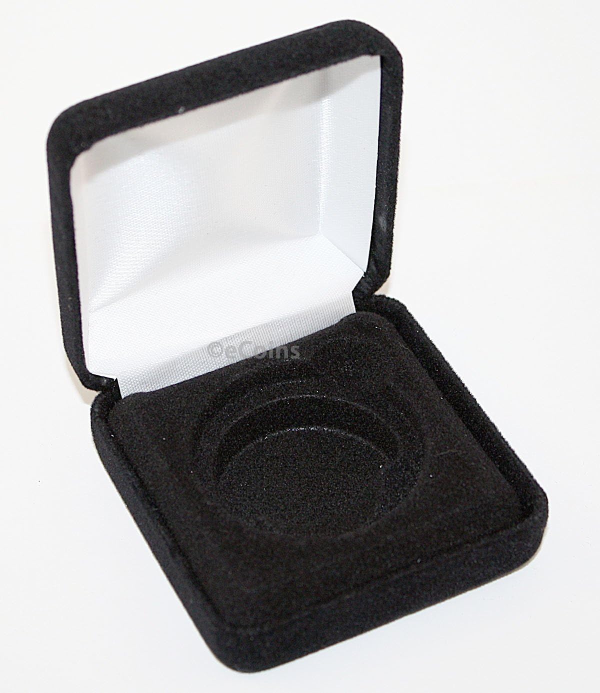 Lot of 10 Deluxe Plush Black Felt Coin Display Gift Boxes