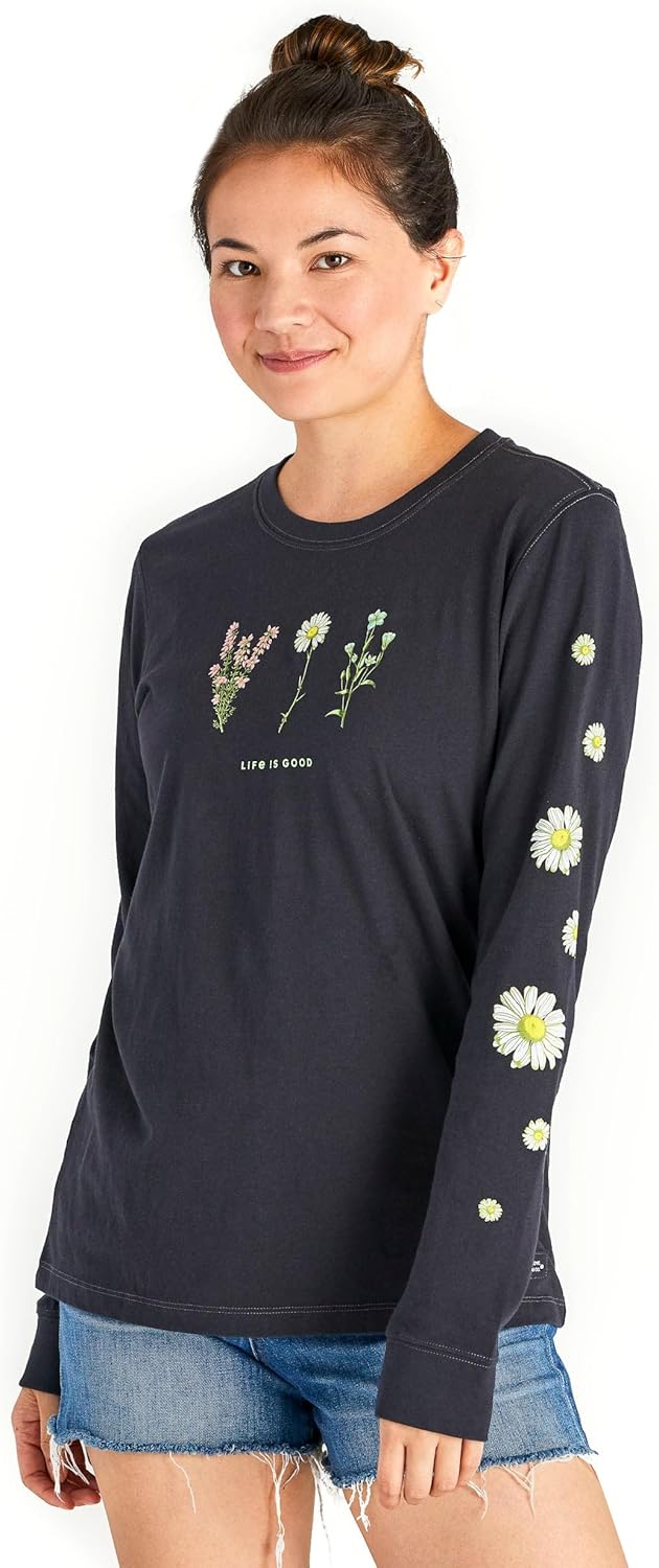 Women's Detailed Wildflowers Long Sleeve Crusher Tee Review