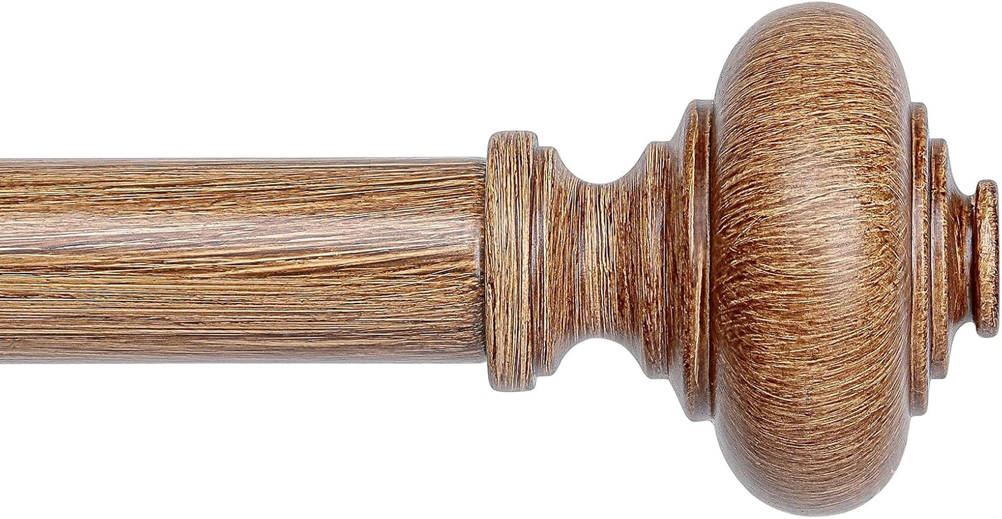 Wood Curtain Rods for Windows 72 to 144 Inch - Vintage Style