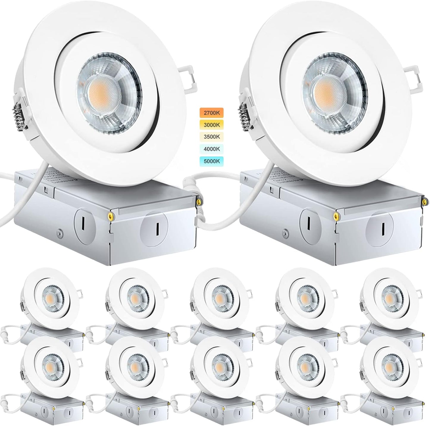 Spot Lights Indoor 4 Inch 12 Pack for Dimmable Recessed Lighting