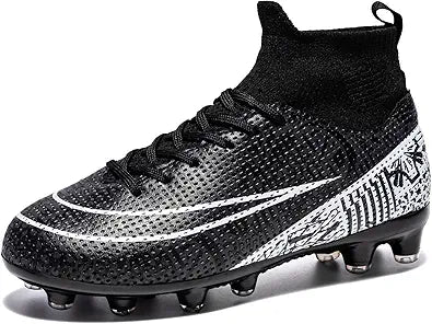 Boys Girls Soccer Cleats High Top Training Youth Football Shoes