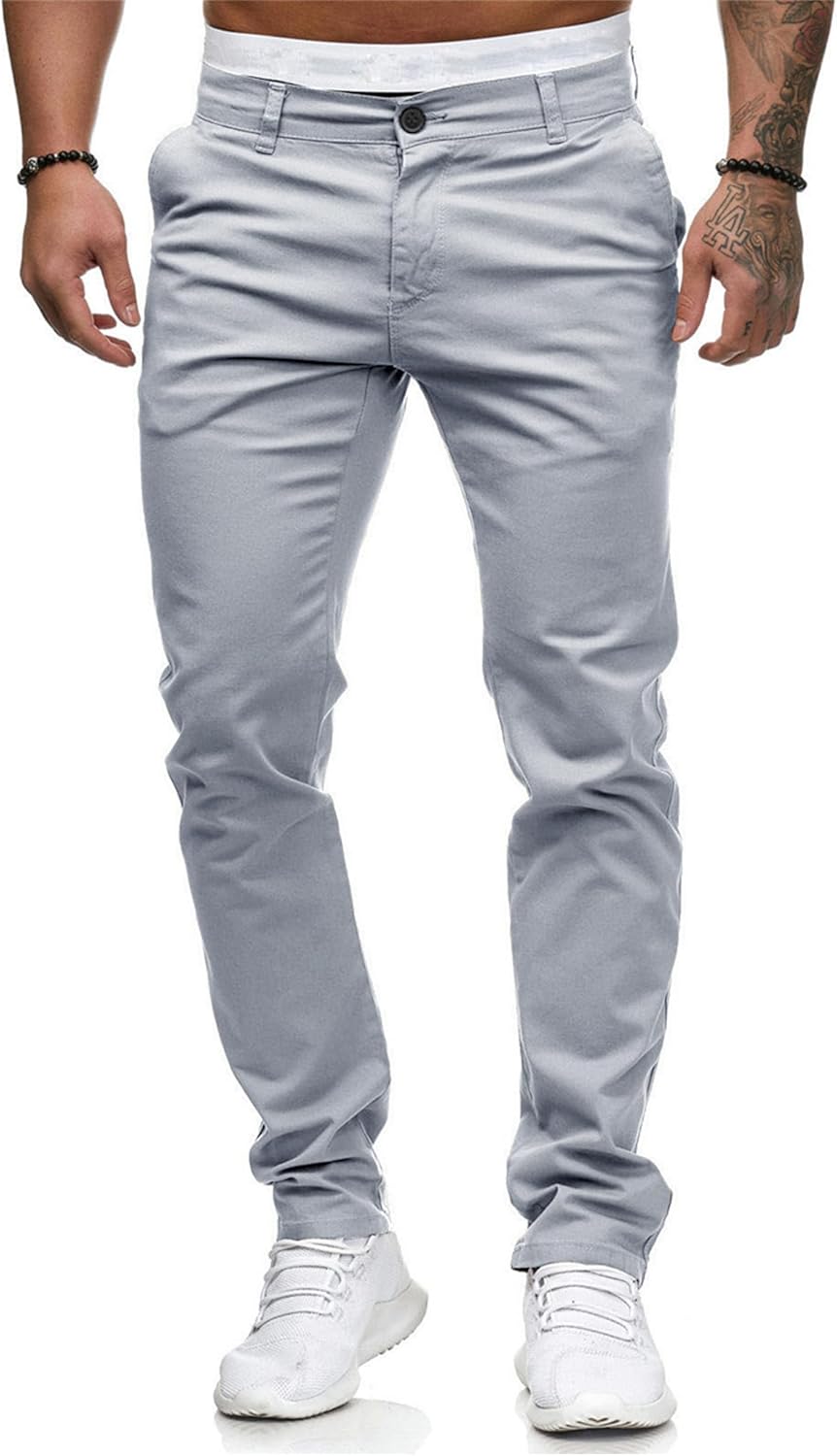 HUNGSON Mens Chinos Dress Pants for Casual Travel and Golf