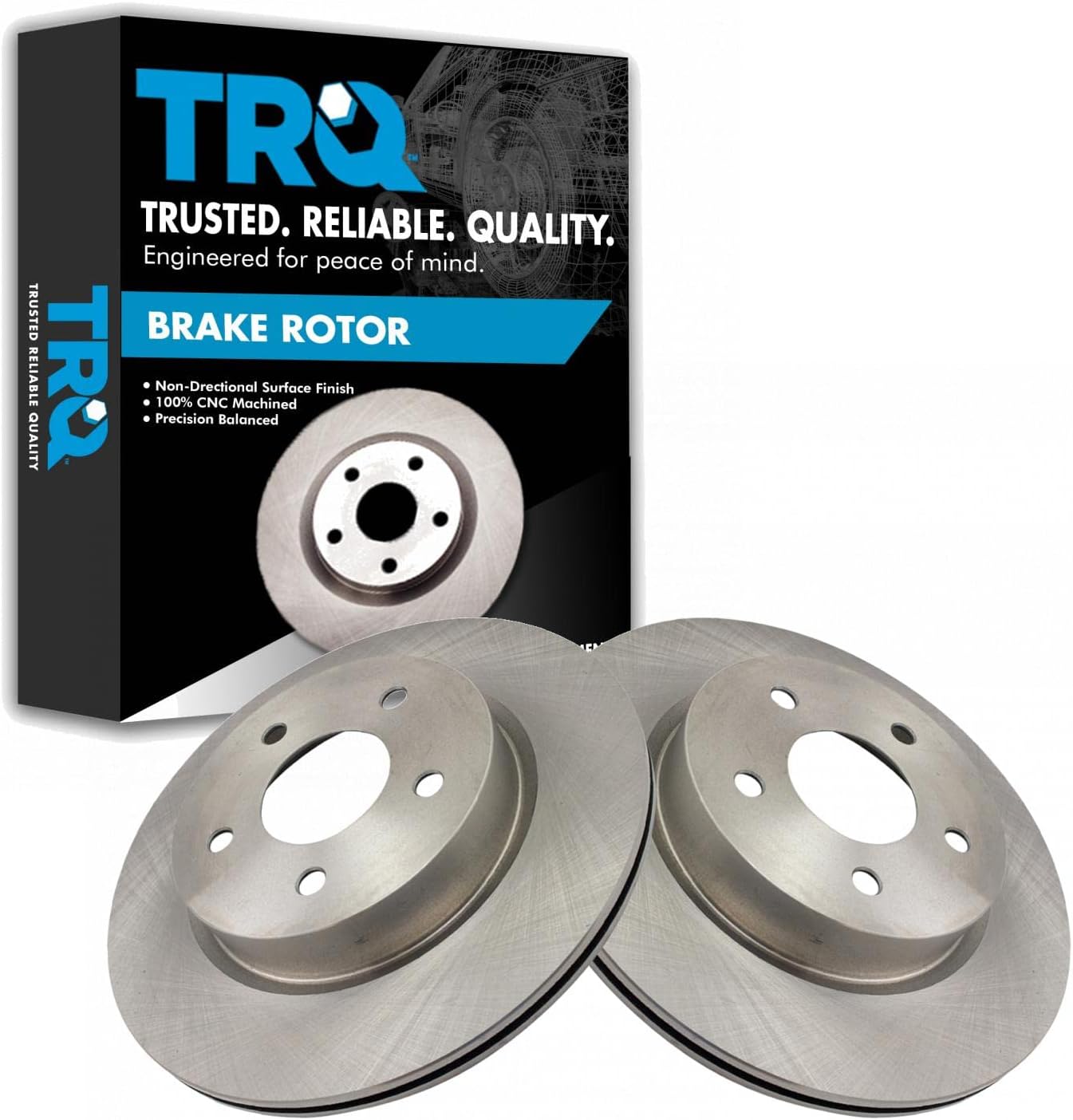 TRQ Rear Brake Rotors Set for 2018-2019 Nissan LEAF Rogue