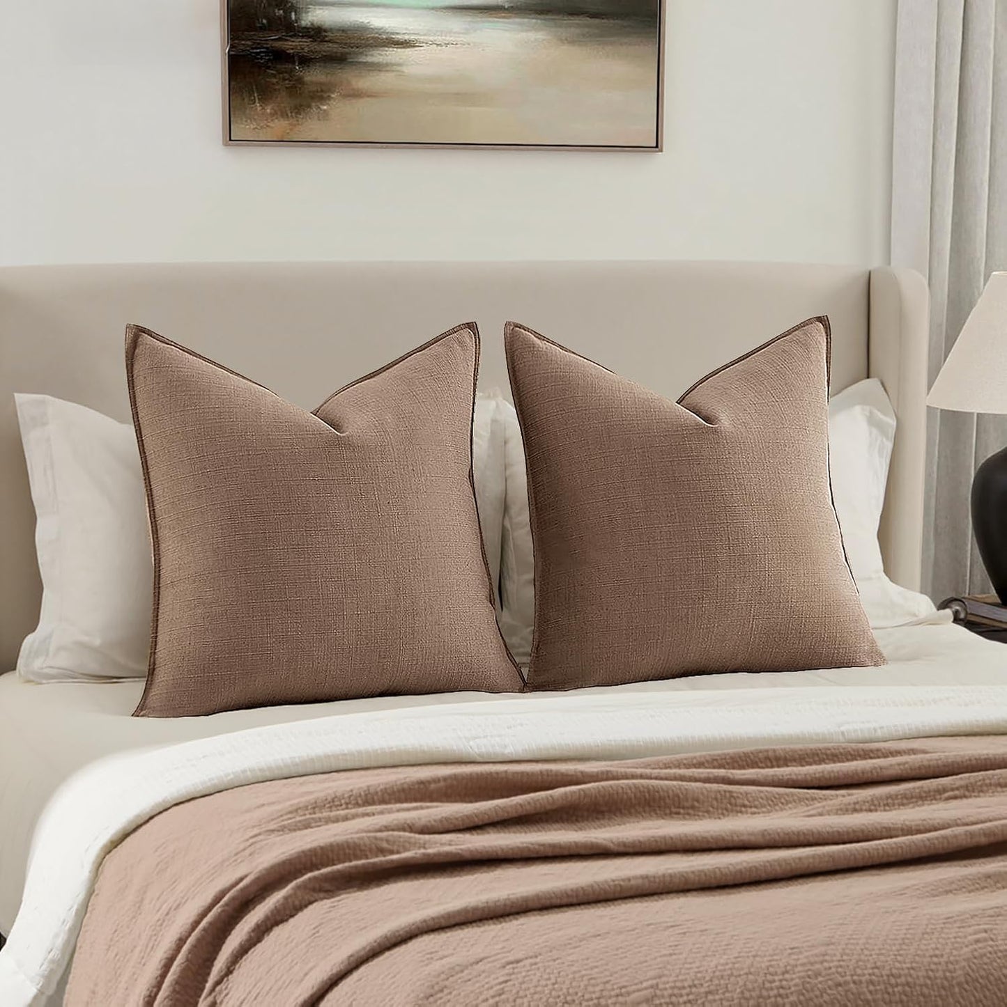 MIULEE Decorative Euro Sham Pillow Covers for Boho Farmhouse Decor