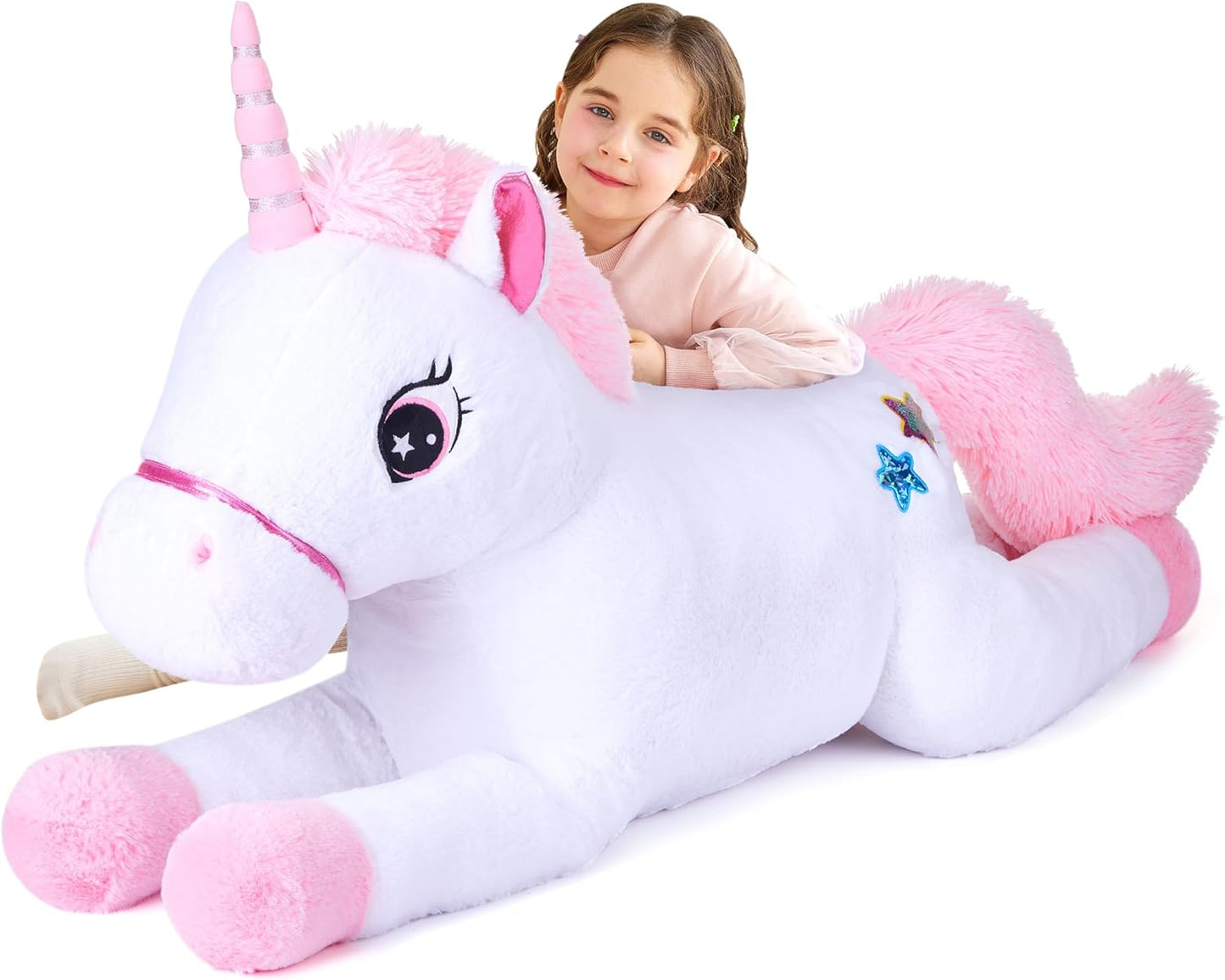 IKASA Giant Unicorn Stuffed Animal Plush Toy for Kids and Gifts