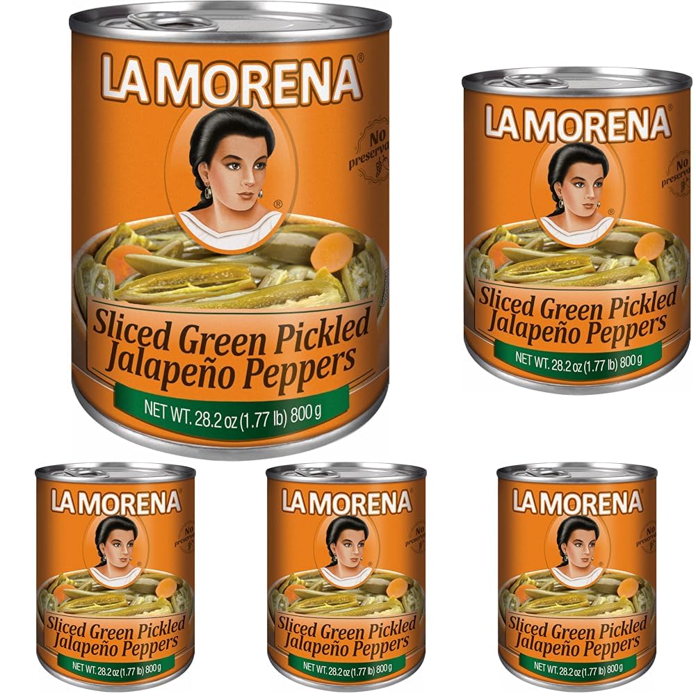 La Morena Sliced Jalapeno Peppers - Pack of 5 for Spicy Flavor