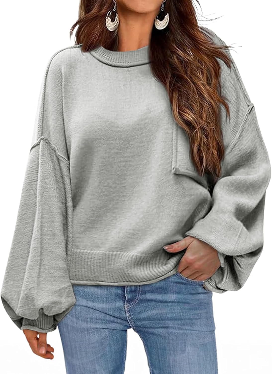 Dokotoo Women's Casual Pullover Sweater for Fall and Winter