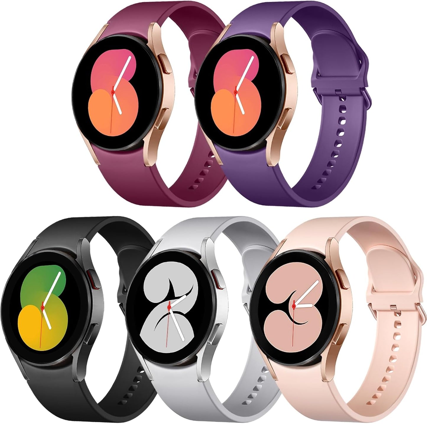 Lerobo Soft Silicone Bands for Galaxy Watch - 5 Pack