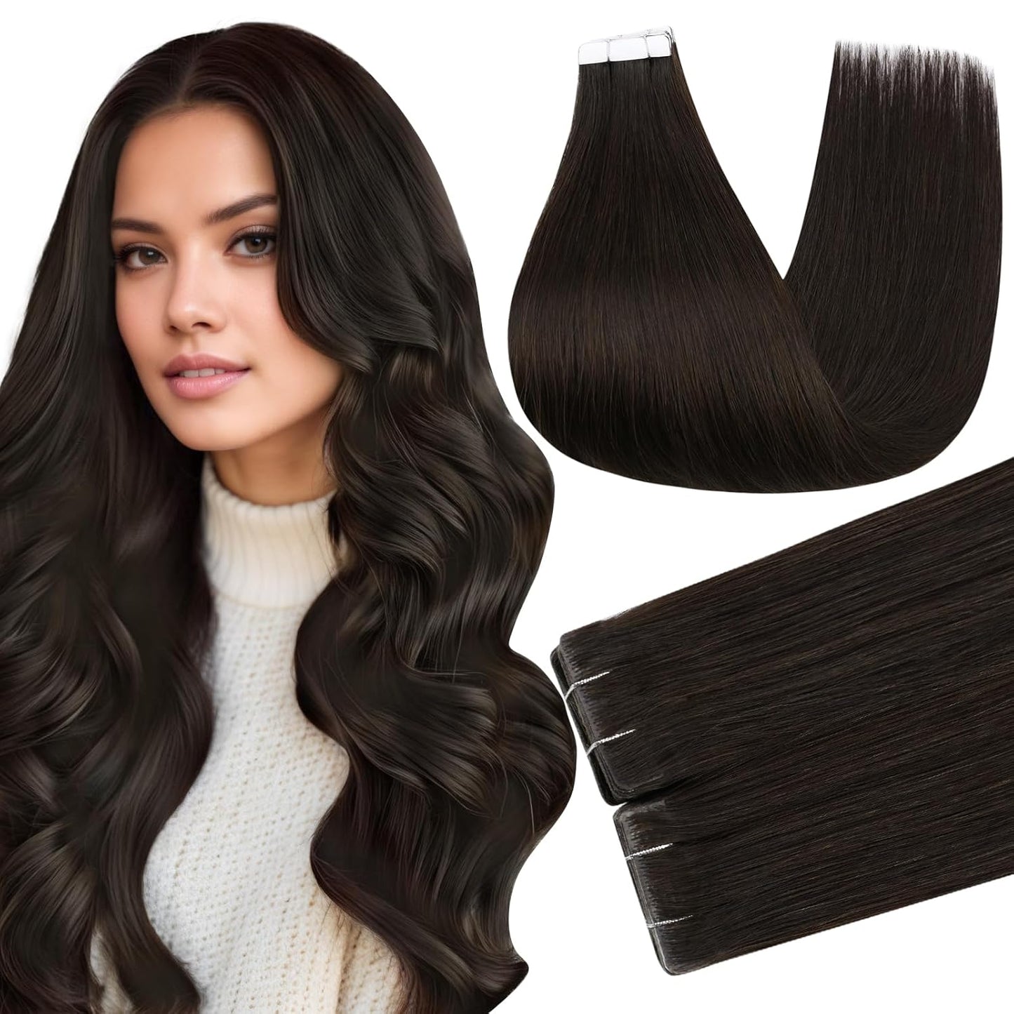 Full Shine Tape in Extensions for Natural Look and Volume