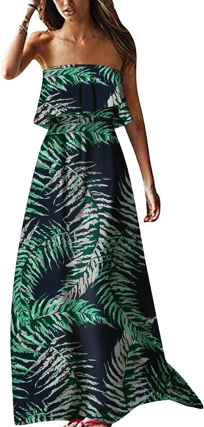 ZMPSIISA Women's Summer Off The Shoulder Maxi Dress for Style
