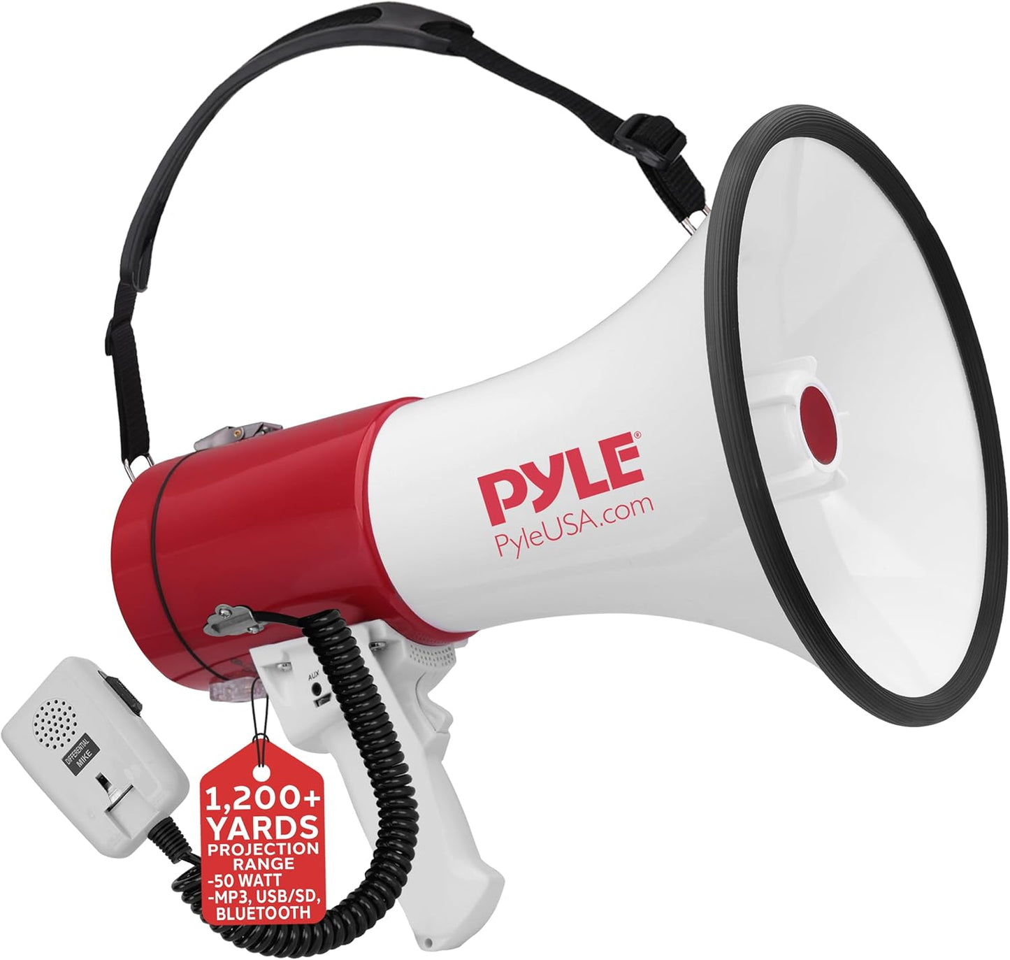 Pyle Portable Megaphone Speaker with Siren for Outdoor Events