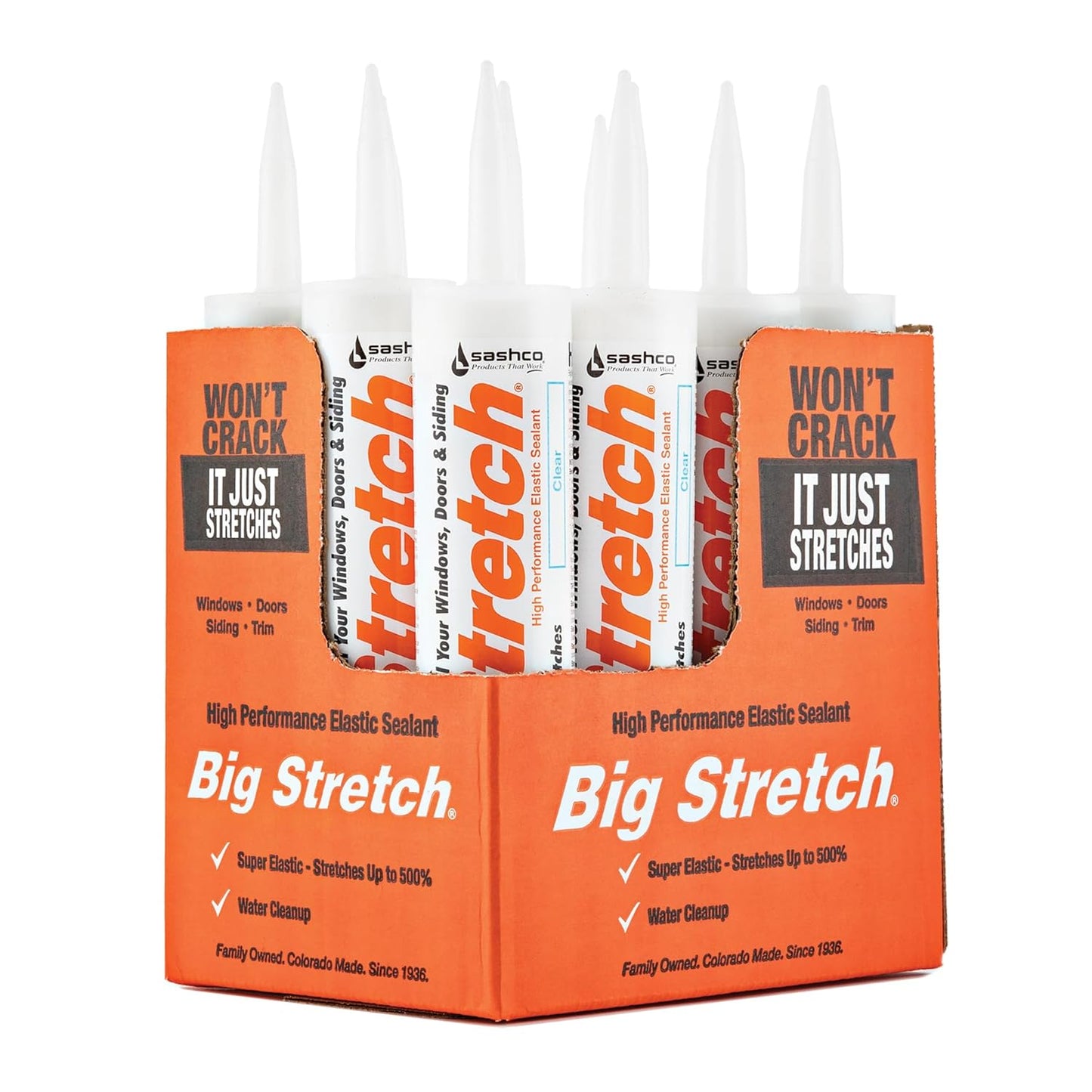 Sashco BIG-P-C-12 Big Stretch Acrylic Latex Caulking Sealant