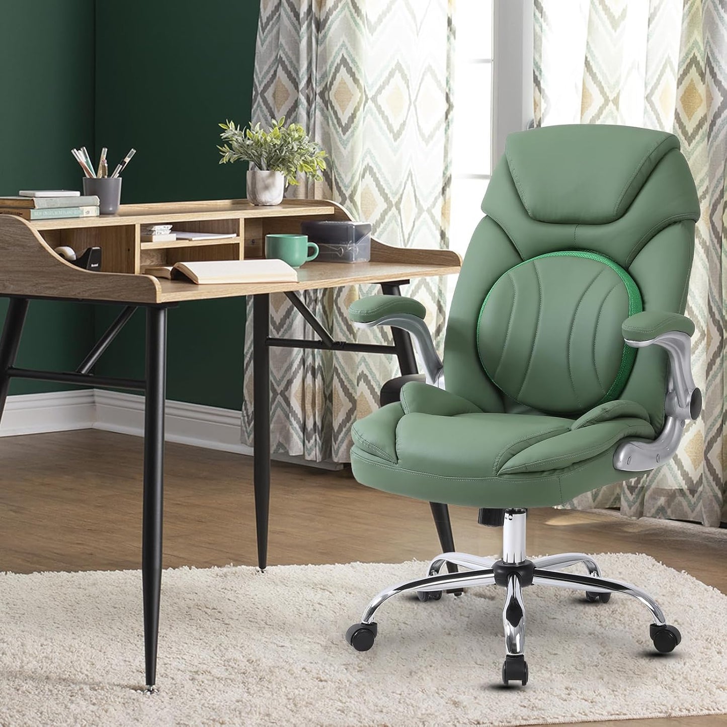 400lbs Green Office Chair for Big and Tall Comfort with Support