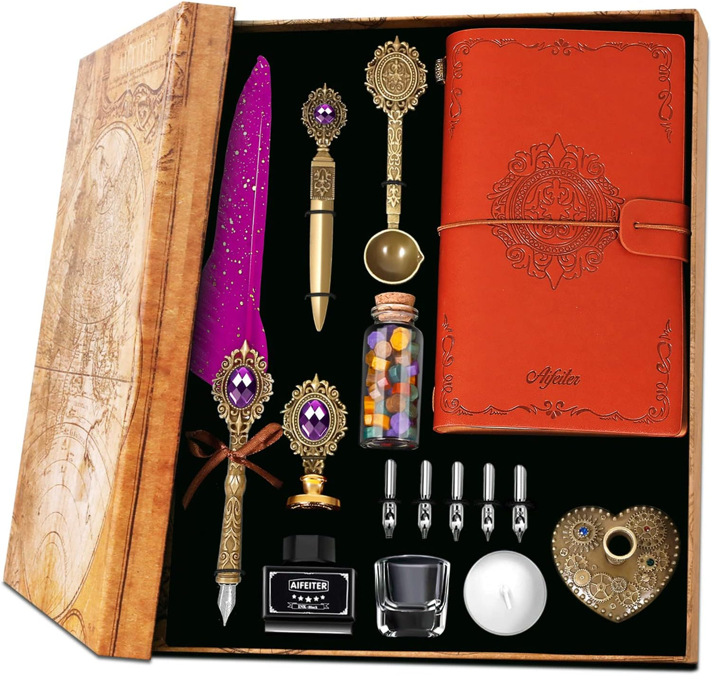 Aifeiter Feather Pen Calligraphy Set - Elegant Quill & Ink