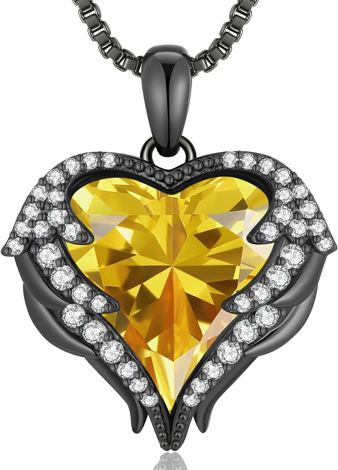 CDE Angel Wings Necklace with Birthstone for Women Gifts
