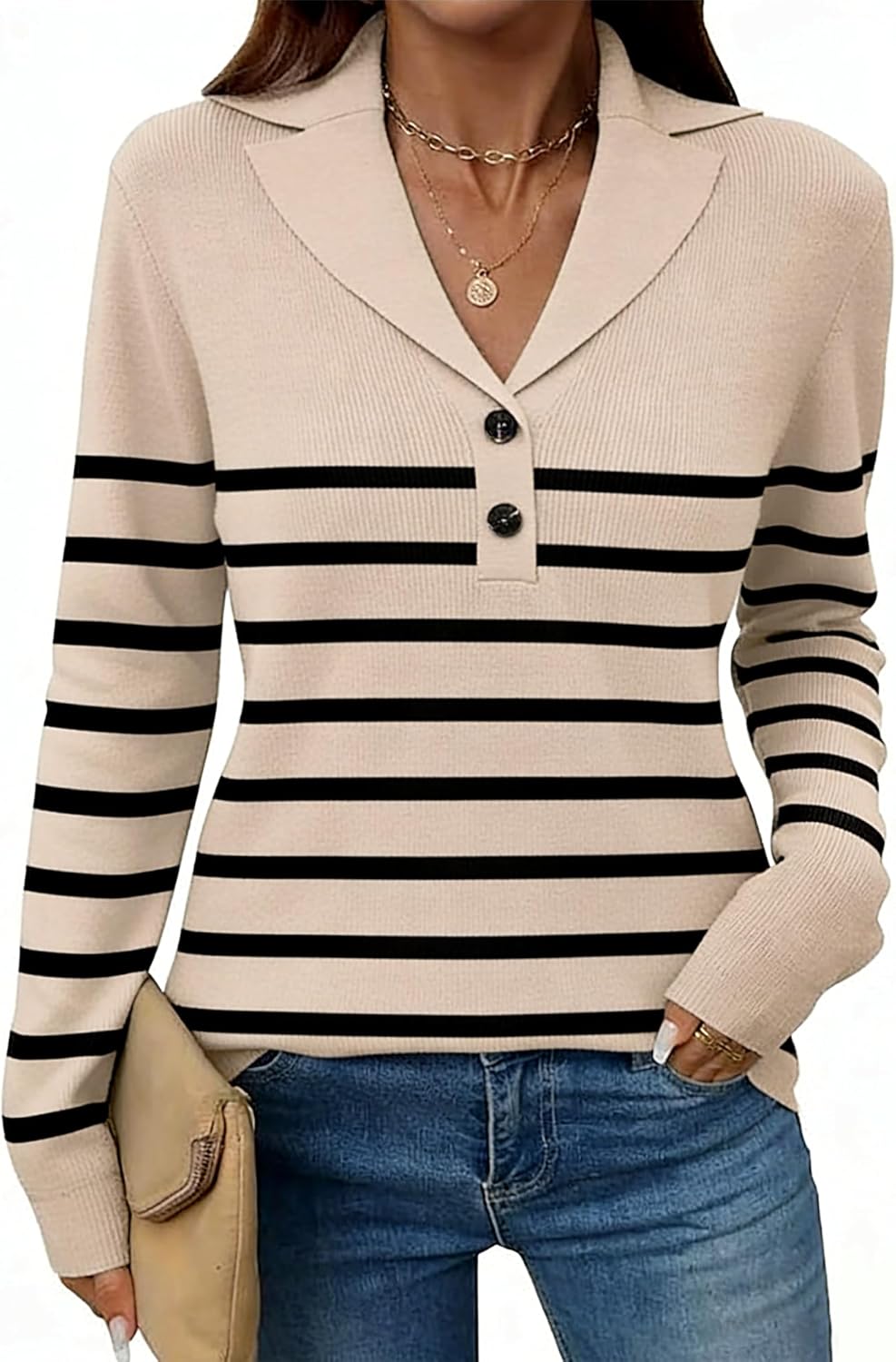LOMON Sweaters for Women: Stylish V-Neck Pullover for All Occasions