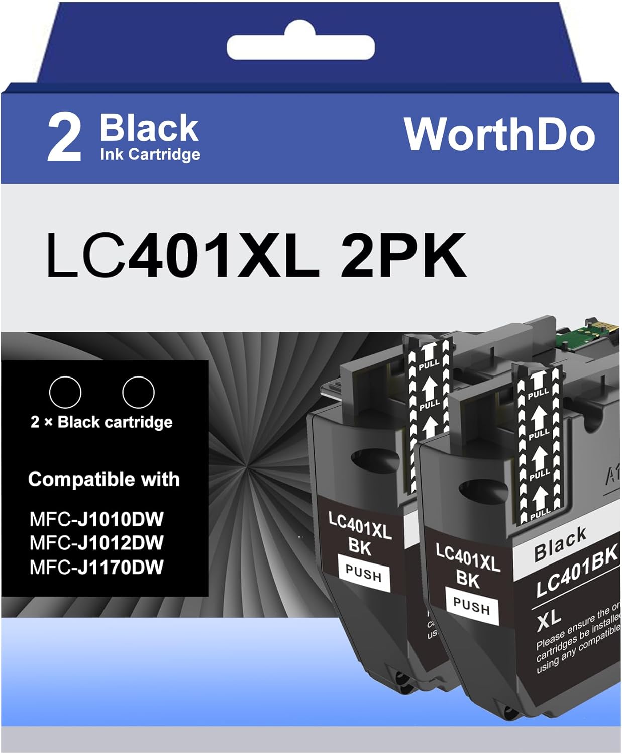 Print More with WORTHDO LC401XL Ink - 2 Pack