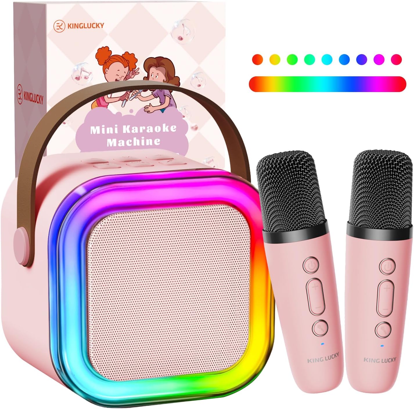 Portable Mini Karaoke Machine with 2 Wireless Mics - Fun Karaoke Songs Included!