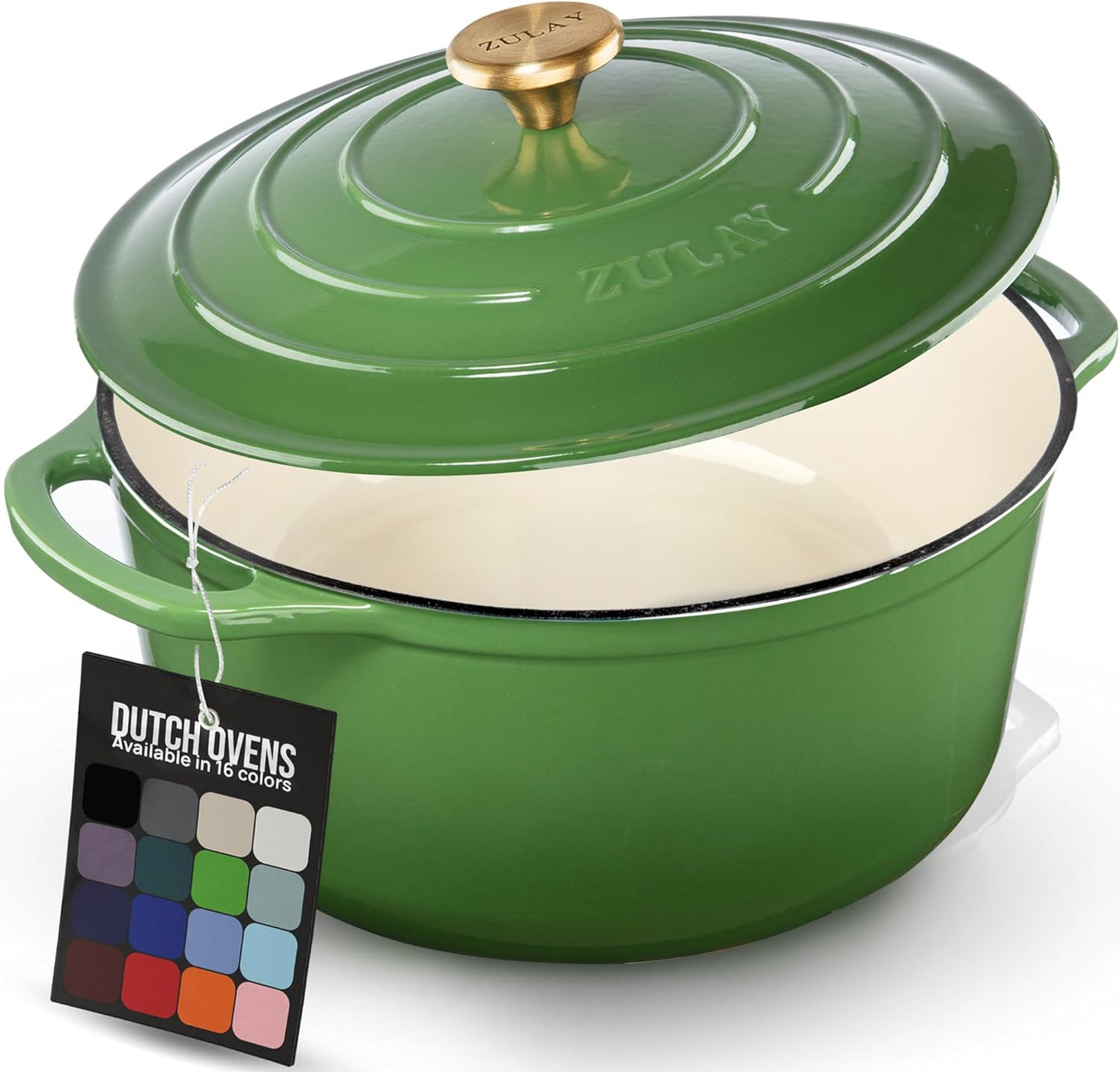 Zulay Kitchen 7.7 Quart Enameled Cast Iron Dutch Oven Pot