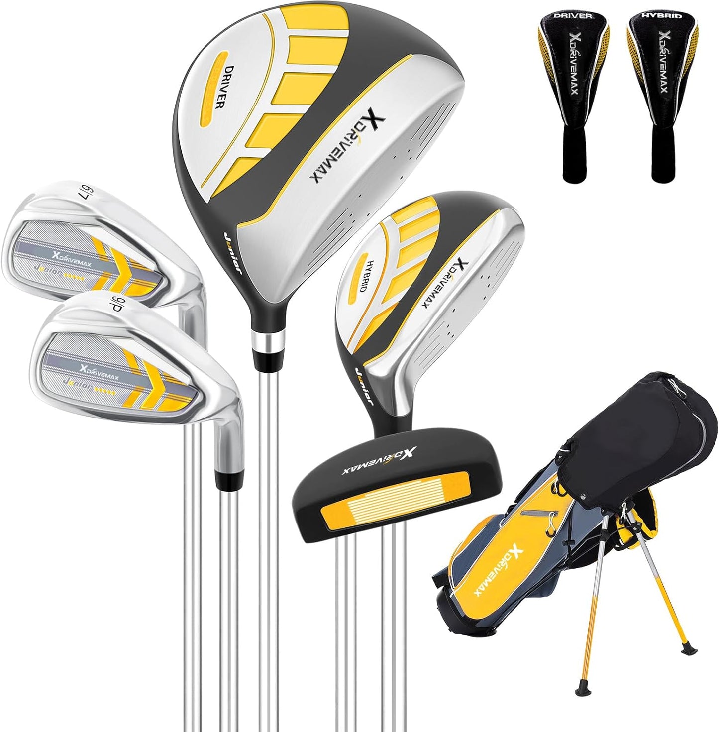 Kids Golf Club Set for Ages 4-12 with Stand Bag and Putter