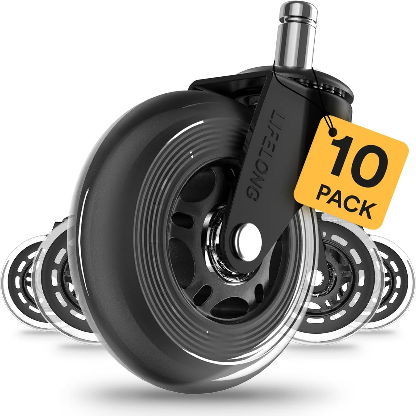 Lifelong Heavy Duty Chair Casters for Hardwood & Carpet, Set of 5