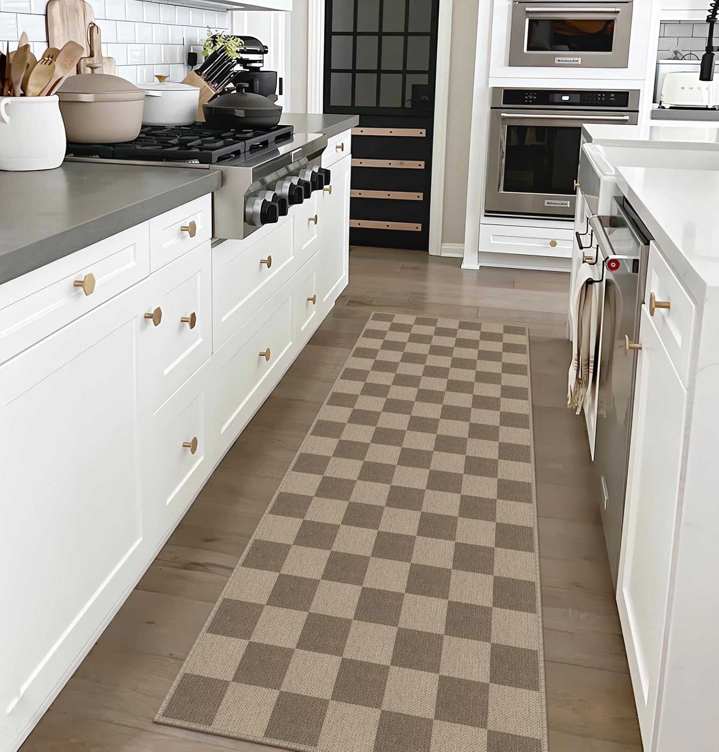Easy Jute Checkered Runner Rug for Hallway and Kitchen Use