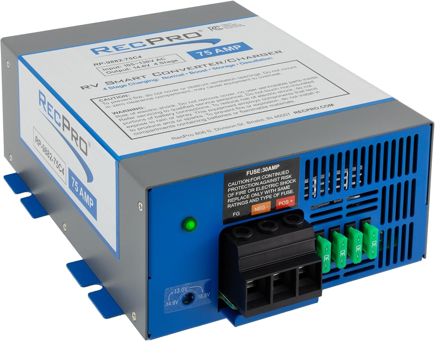 RecPro RV Power Converter 75 Amp for Smart Charging Needs