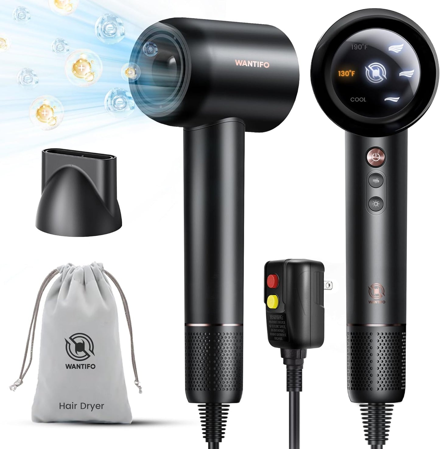 WANTIFO High Speed Ionic Hair Dryer - Fast Drying Power