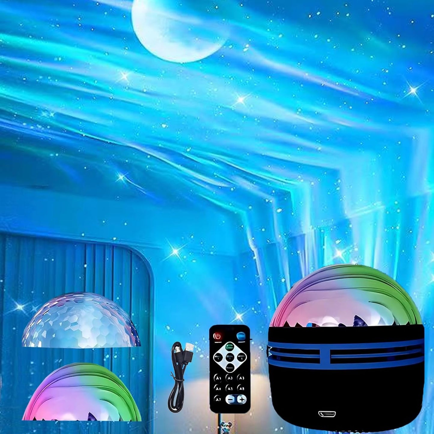 2-in-1 Ocean & Northern Lights Projector