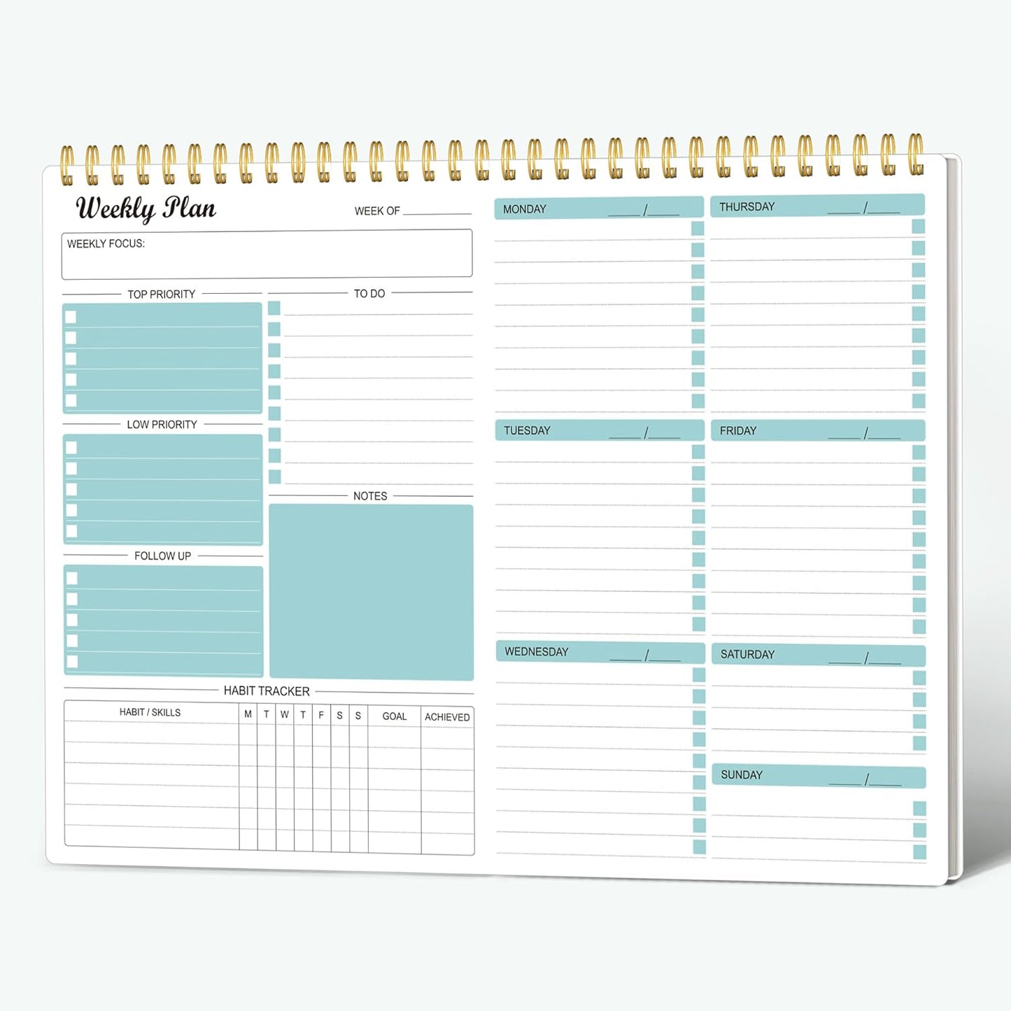 Regolden-Book Weekly Planner: Crush Goals & Stay Organized!