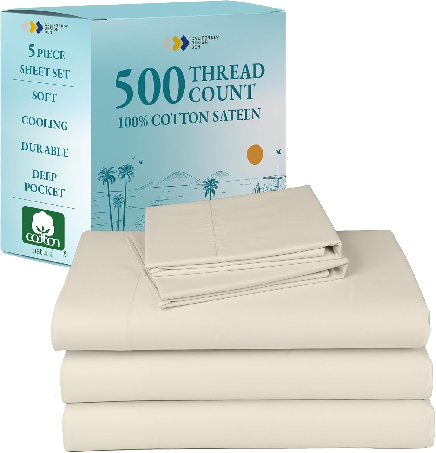 California Design Den Split King Size Sheet Set for Adjustable Beds