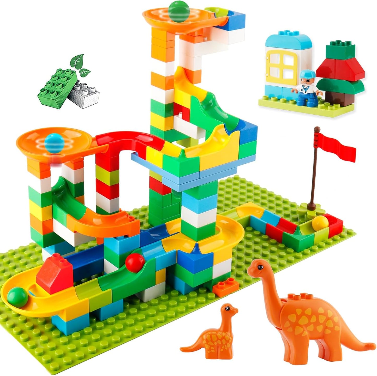 Marble Run Building Blocks 145 PCS Classic STEM Toy Set