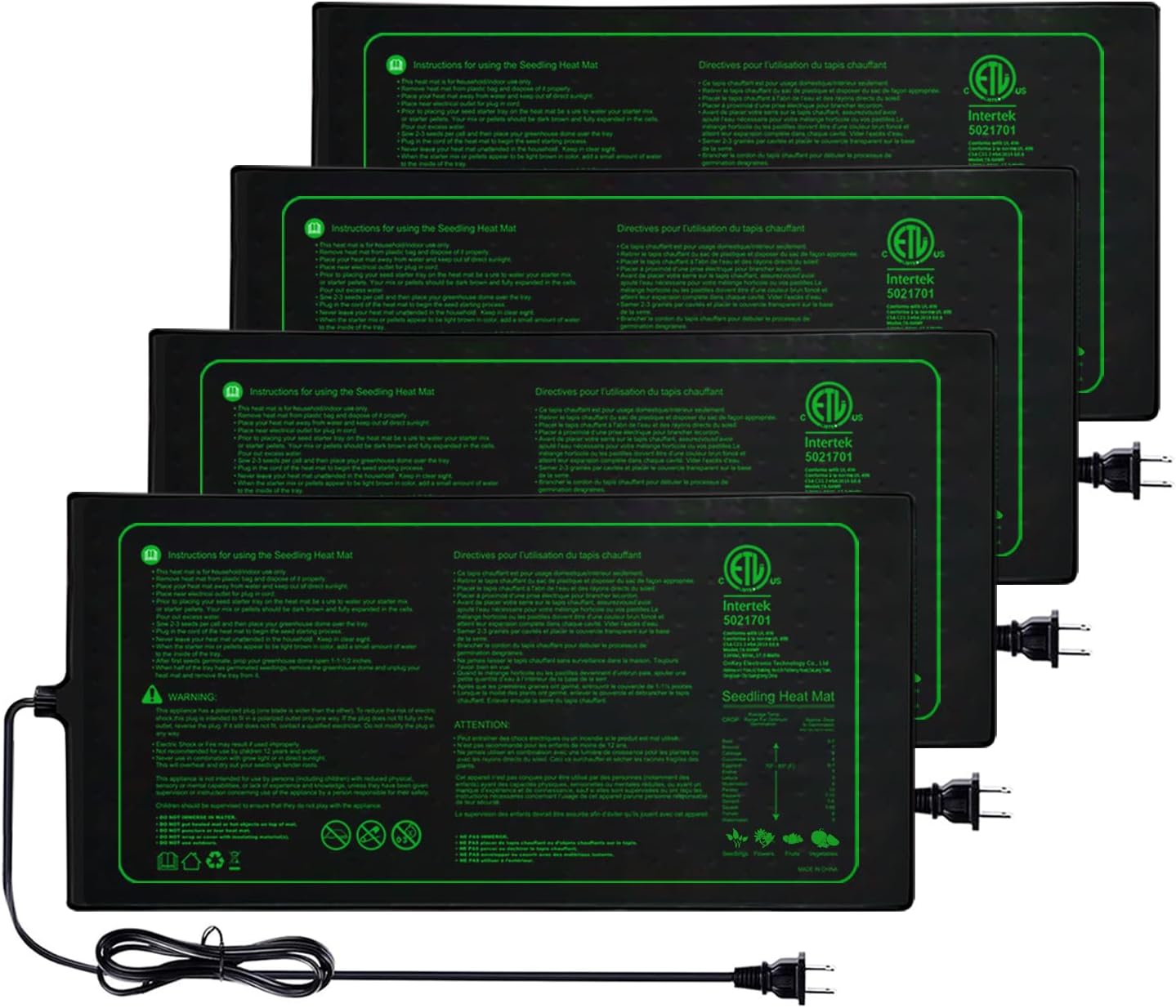 Upgrade Version 4PK Seedling Heat Mat for Indoor Gardening