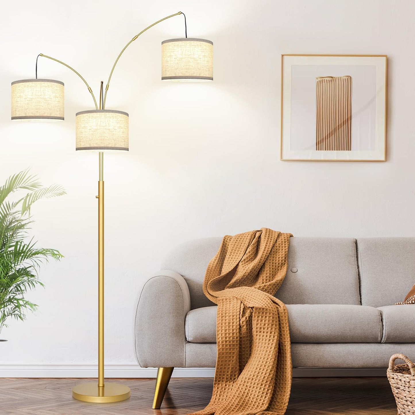 Dimmable Floor Lamp with 3 Lights for Modern Living Room