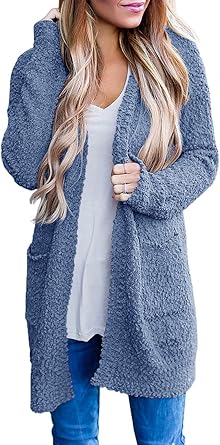 MEROKEETY Women's Long Sleeve Soft Chunky Knit Cardigan Coat