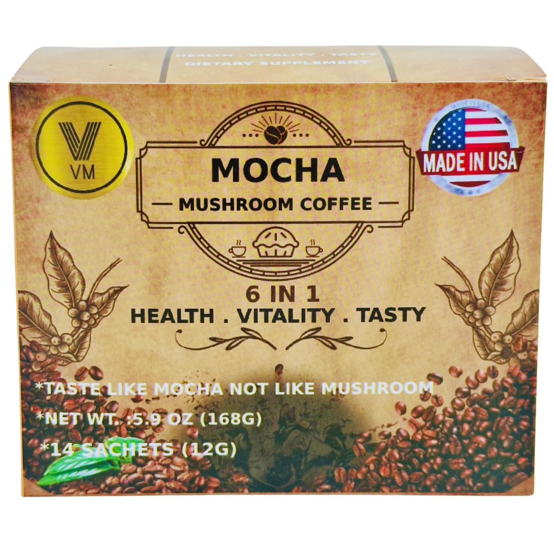 VM 6-in-1 Mushroom Coffee - USA-Made Dietary Supplement