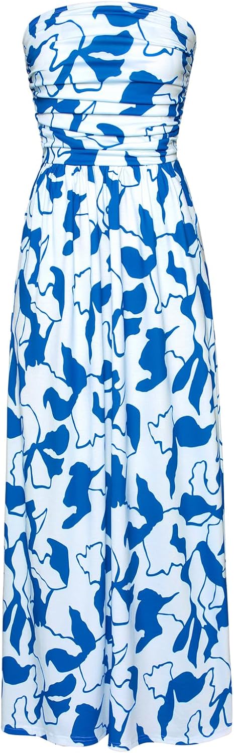 Stylish Strapless Maxi Dress with Pockets for Women