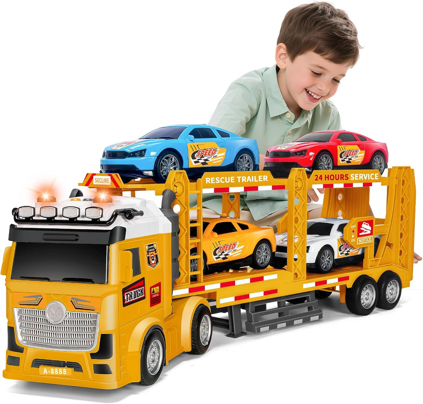 BainGesk Truck Toys Car for Kids with Lights and Sounds