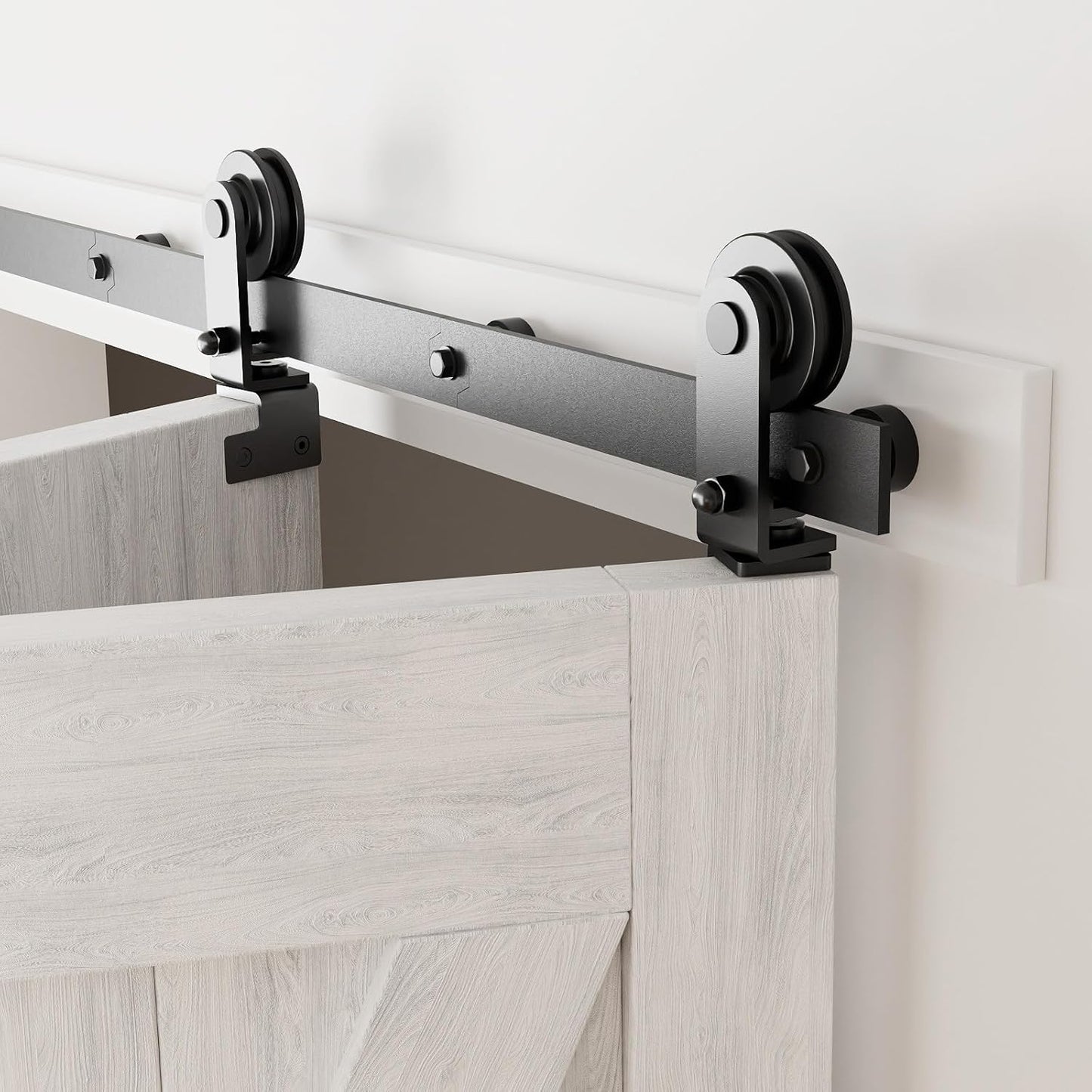 CCJH 60 Bi-Folding Sliding Barn Door Hardware Kit for 2 Doors