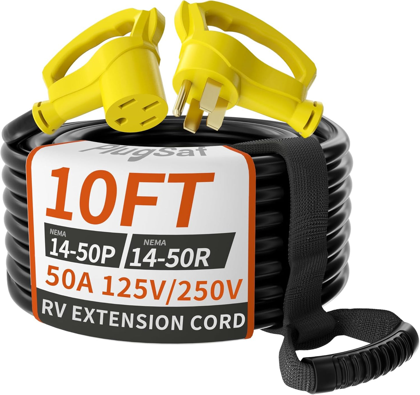 NEMA 14-50P 10 FT 50 Amp RV/EV Extension Cord with Grip Handle
