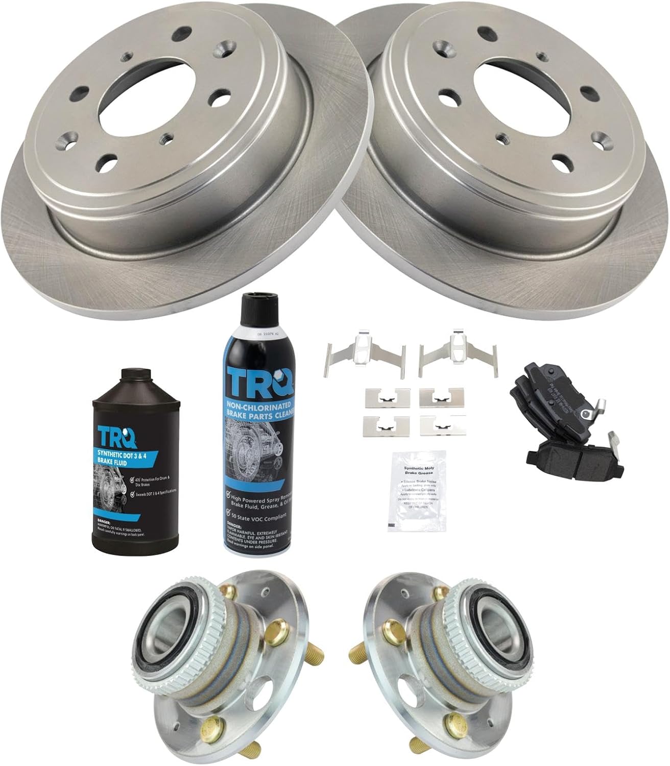 TRQ Rear Brake Pad & Rotor Kit for Acura Integra & Honda Civic