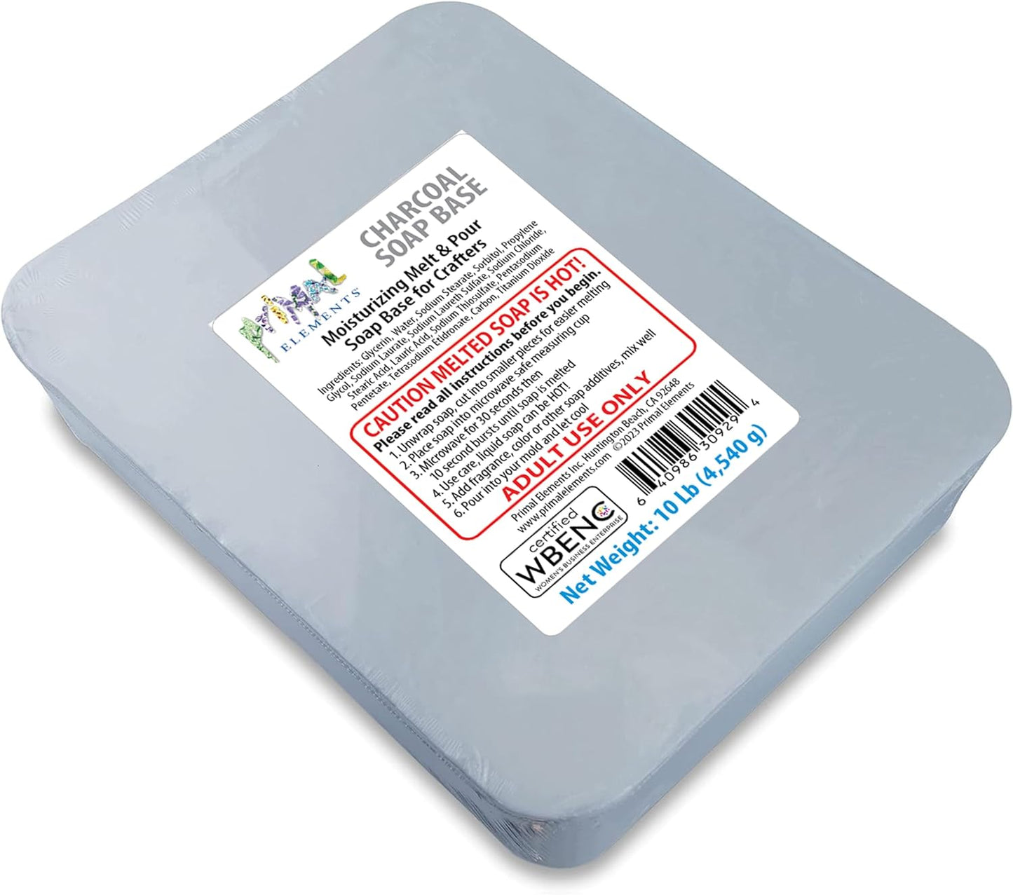 Activated Bamboo Charcoal Soap Base for Crafting and Skin Care