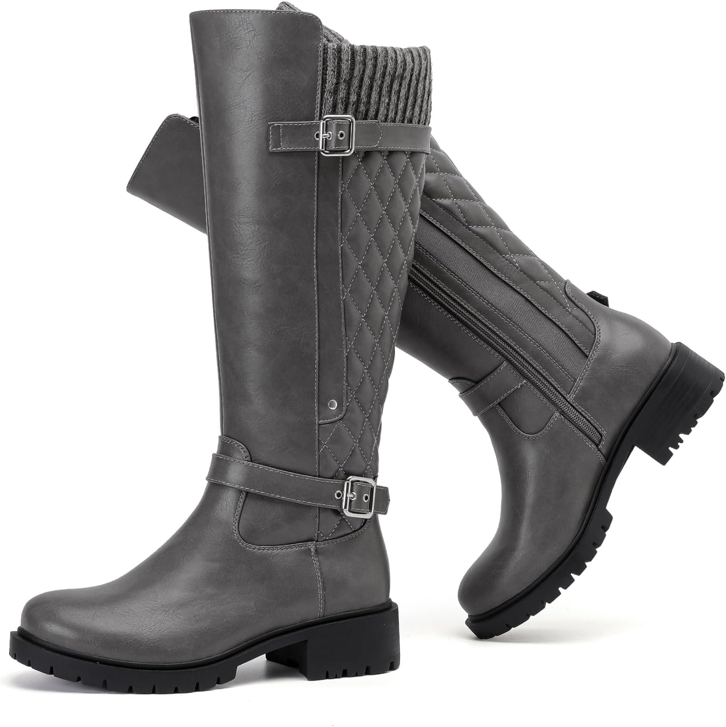 Luoika Women's Extra Wide Calf Knee High Boots for Comfort