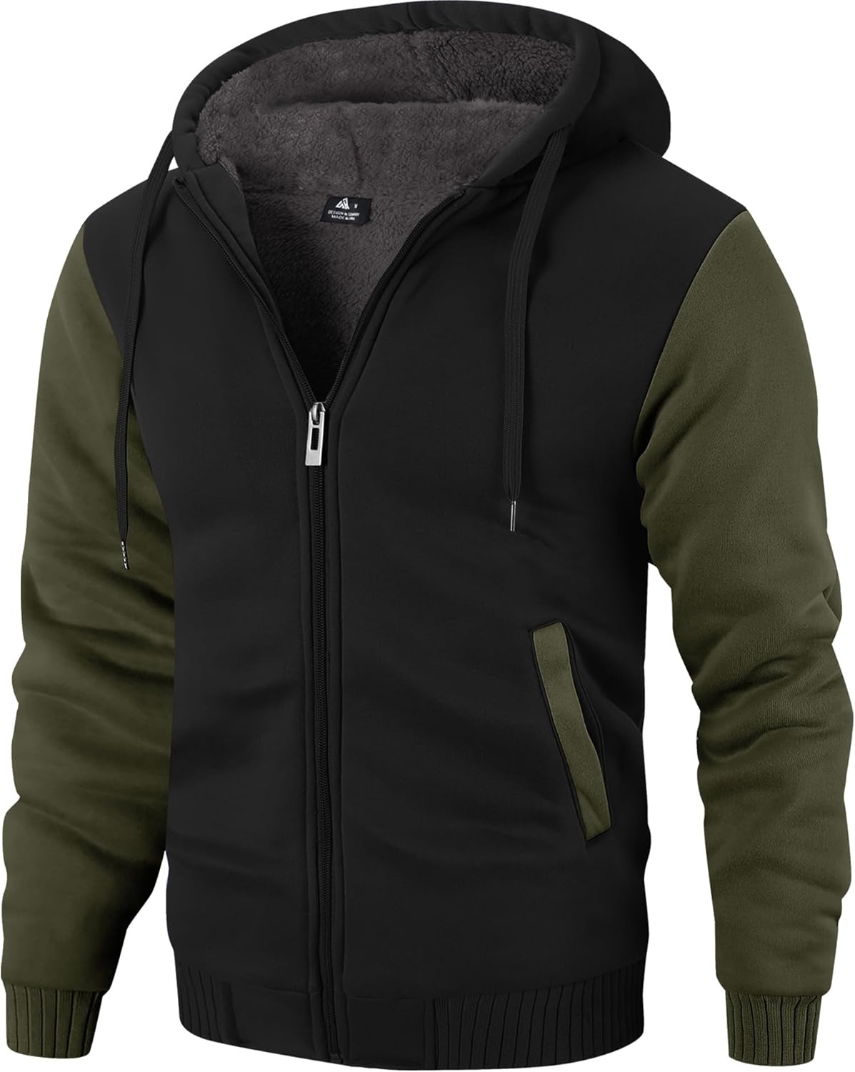ZITY Men's Zip Up Hoodie Heavyweight Winter Sweatshirt Jacket