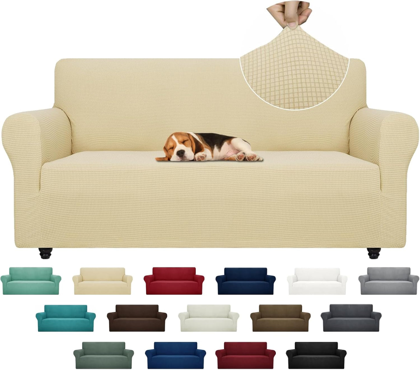 ZNSAYOTX Super Stretch Couch Cover for Pets and Kids Protection