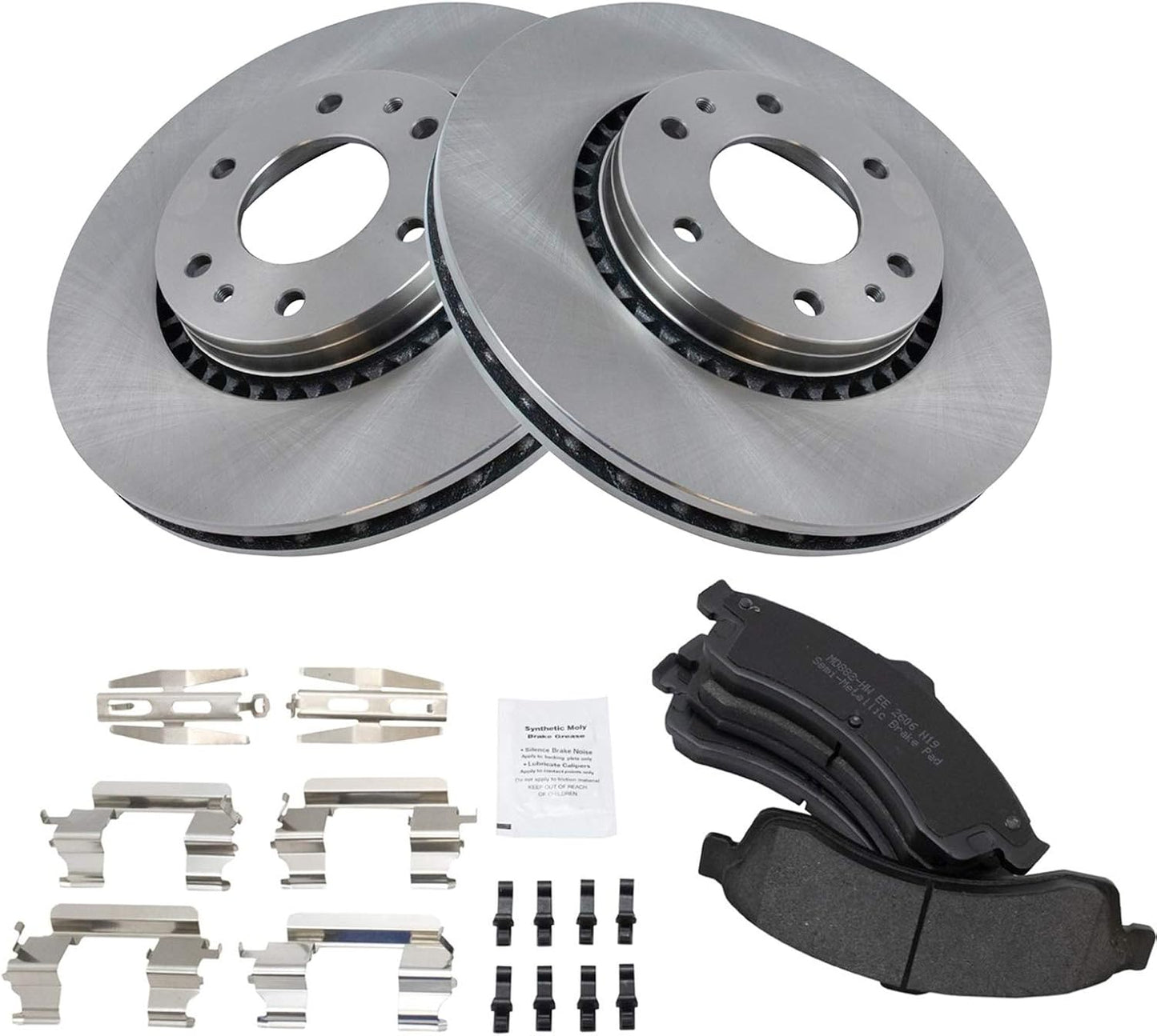 TRQ Front Premium Metallic Brake Pad & Rotor Kit for SUVs