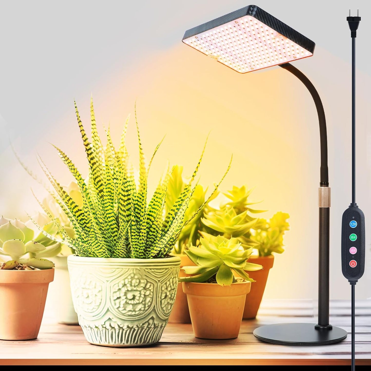 25W Table Top Grow Lights for Indoor Plants with Timer Function